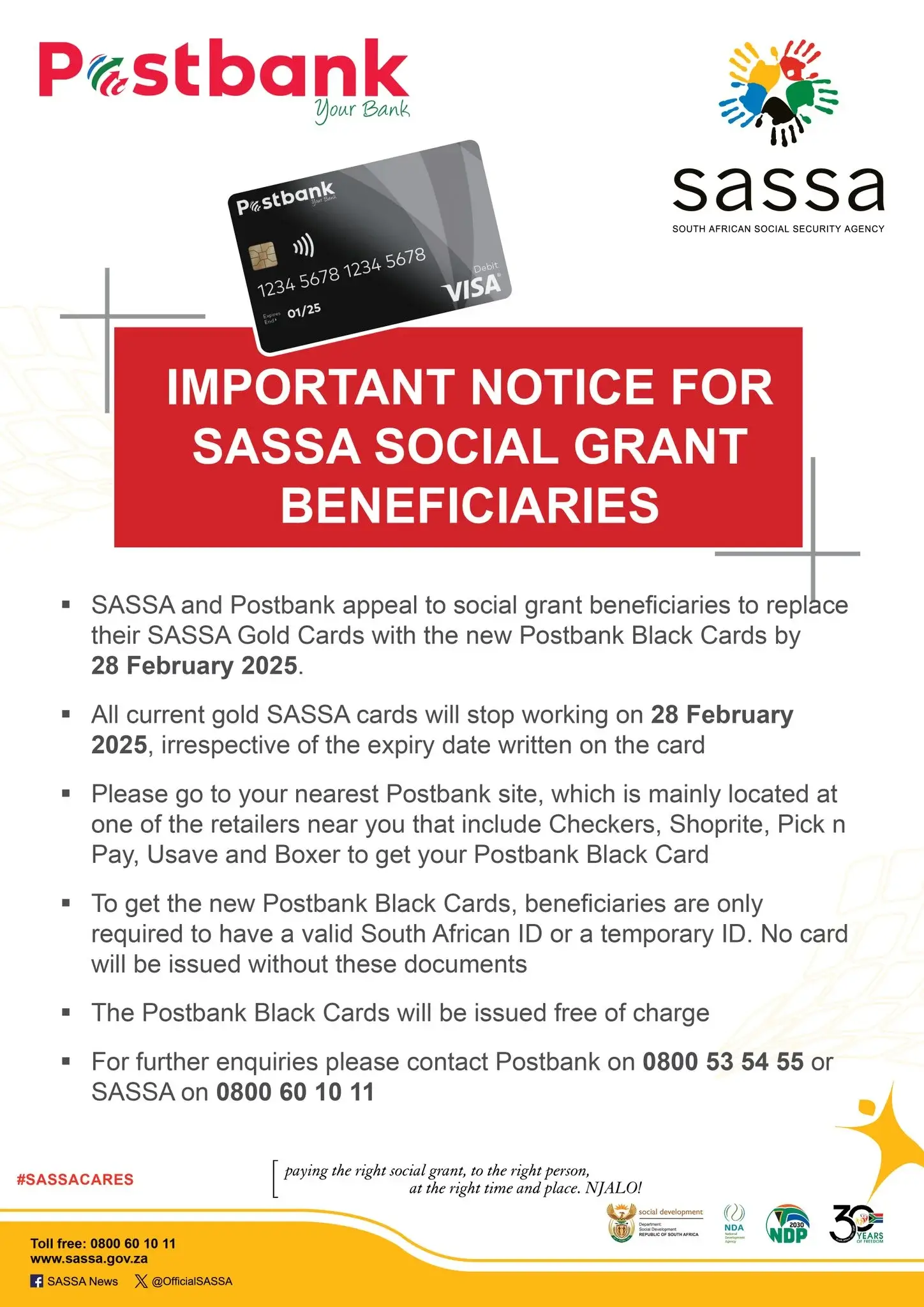 SASSA Gold Cards Deadline